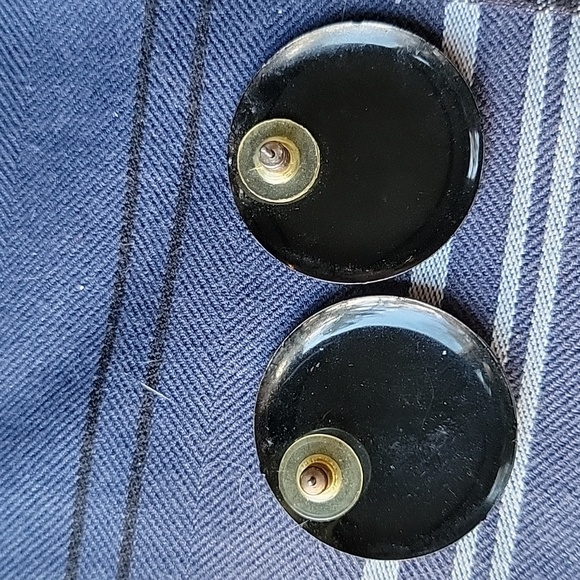 Vintage black with white polka dot pierced earrings - Picture 7 of 7